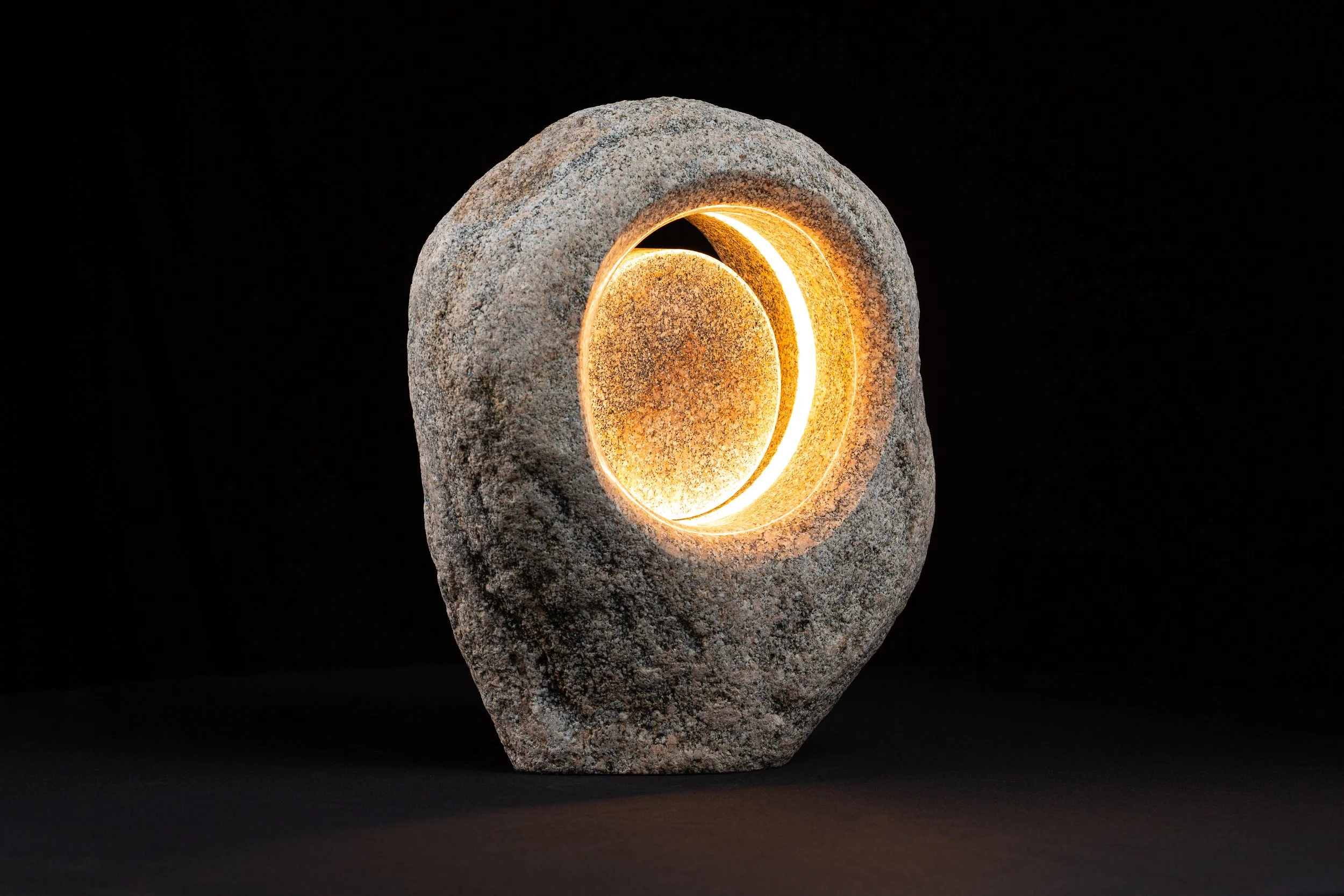 Rock Lamp Sculptures by James Lostlen | Unique Stone Lighting